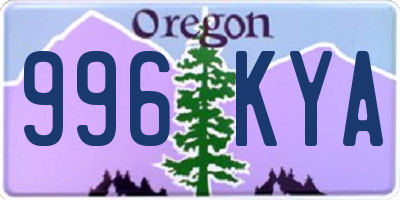 OR license plate 996KYA