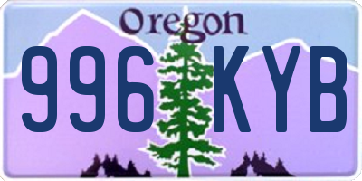 OR license plate 996KYB