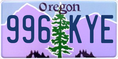 OR license plate 996KYE