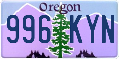 OR license plate 996KYN