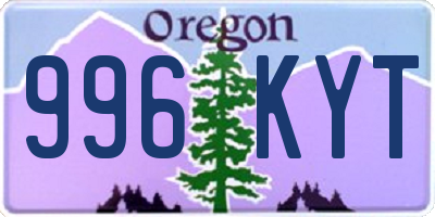 OR license plate 996KYT