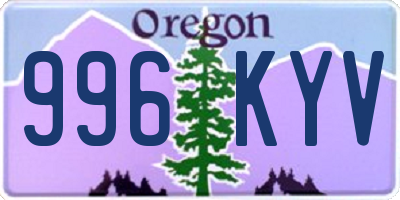 OR license plate 996KYV