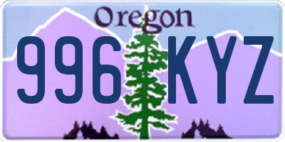 OR license plate 996KYZ
