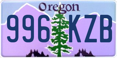 OR license plate 996KZB