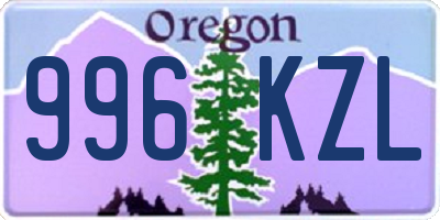 OR license plate 996KZL