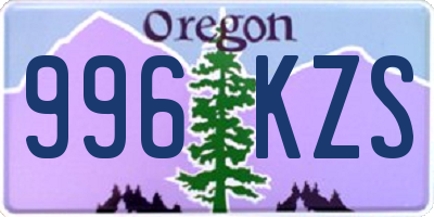 OR license plate 996KZS