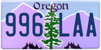 OR license plate 996LAA