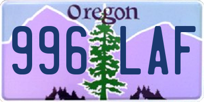 OR license plate 996LAF