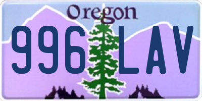 OR license plate 996LAV