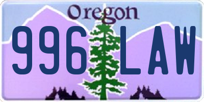 OR license plate 996LAW