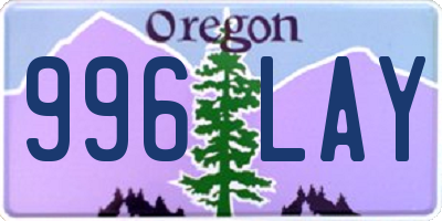 OR license plate 996LAY