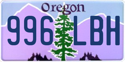 OR license plate 996LBH