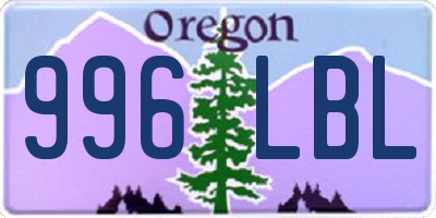OR license plate 996LBL