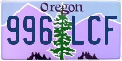 OR license plate 996LCF