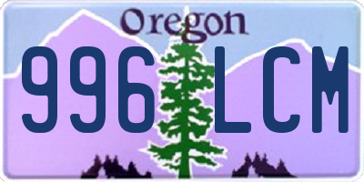 OR license plate 996LCM