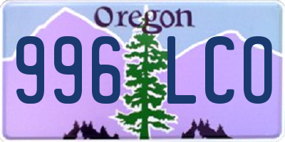 OR license plate 996LCO