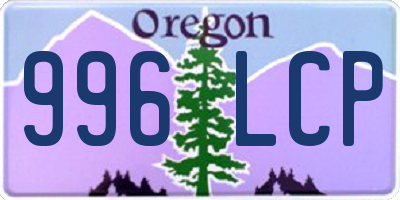 OR license plate 996LCP