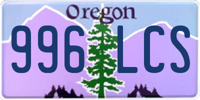 OR license plate 996LCS