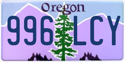 OR license plate 996LCY