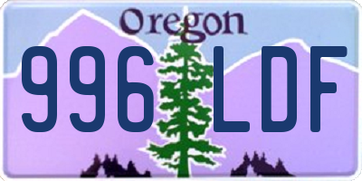 OR license plate 996LDF