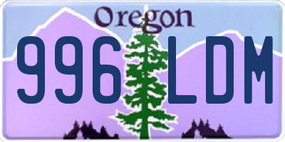 OR license plate 996LDM
