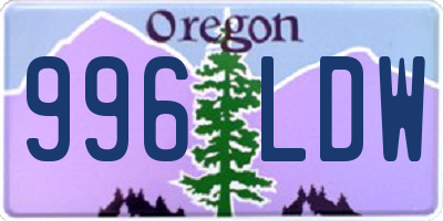 OR license plate 996LDW