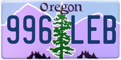 OR license plate 996LEB