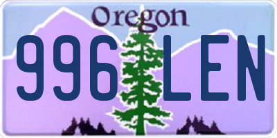 OR license plate 996LEN
