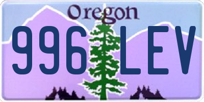 OR license plate 996LEV