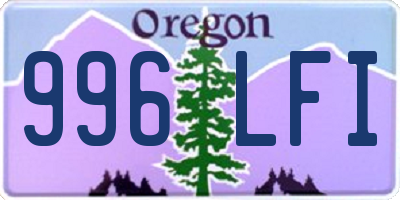 OR license plate 996LFI