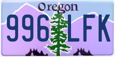 OR license plate 996LFK