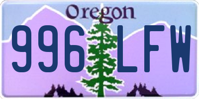OR license plate 996LFW