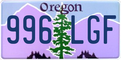 OR license plate 996LGF