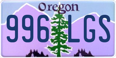 OR license plate 996LGS