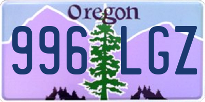 OR license plate 996LGZ