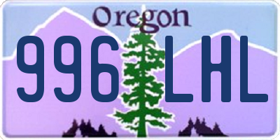 OR license plate 996LHL