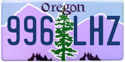 OR license plate 996LHZ