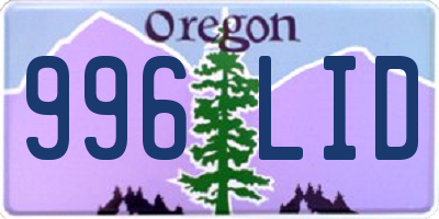 OR license plate 996LID