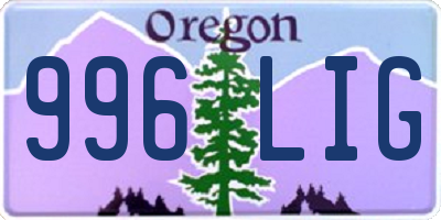 OR license plate 996LIG