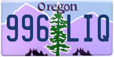 OR license plate 996LIQ