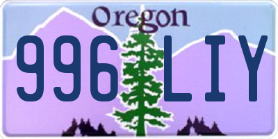 OR license plate 996LIY