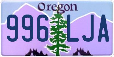 OR license plate 996LJA