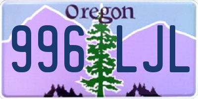 OR license plate 996LJL