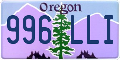 OR license plate 996LLI