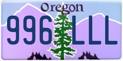 OR license plate 996LLL