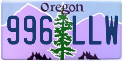 OR license plate 996LLW