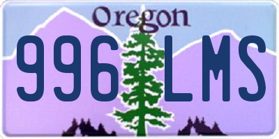 OR license plate 996LMS