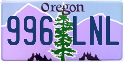 OR license plate 996LNL