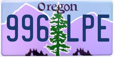 OR license plate 996LPE