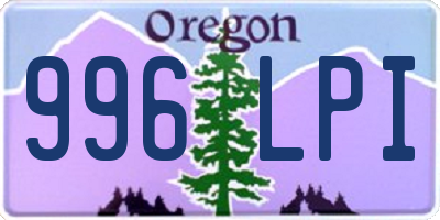 OR license plate 996LPI
